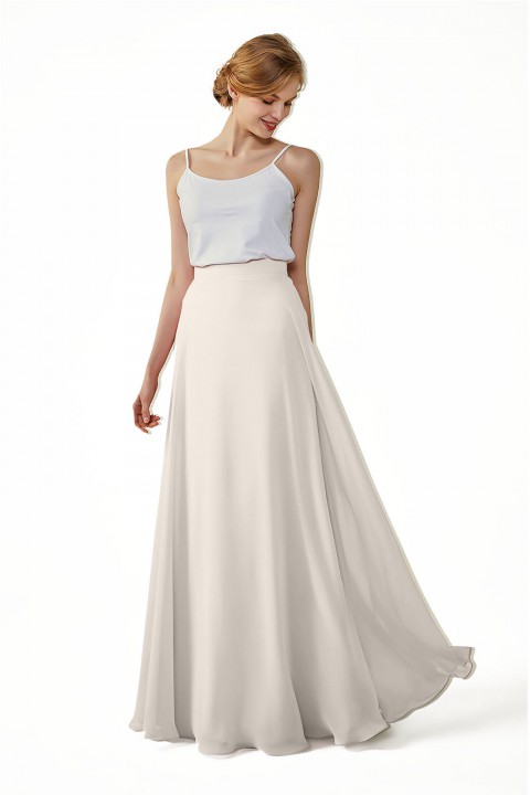 Simple Chiffon Bridesmaid Skirt Long