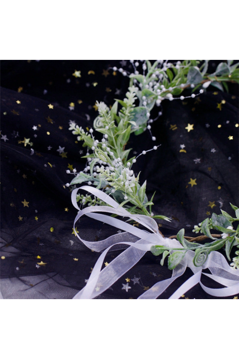 Handmade Green Plant Imitation Bead Wreath Bridal Headpiece Series