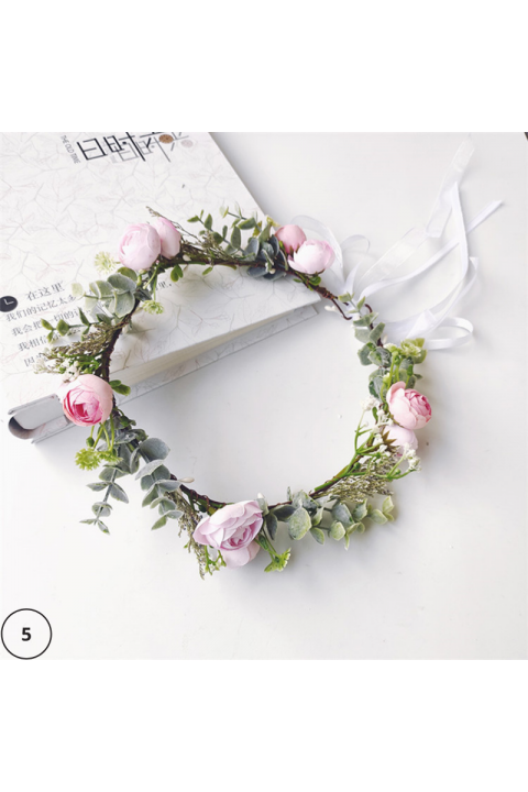 Handmade Green Plant Dried Flowers Bridal Headpiece Series