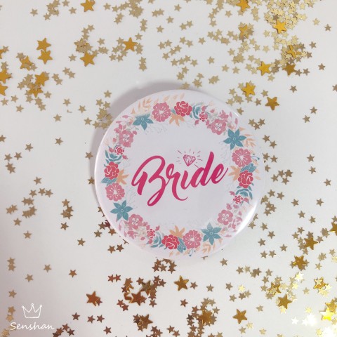 Floral Printed Bride & Team Bride Bachelorette Party Badge