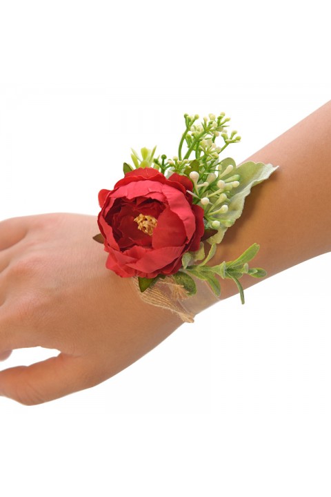 Artificial Flower Greenery Wrist Corsage