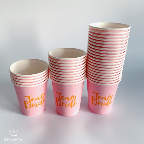 Team Bride Bachelorette Party Paper Cups- 10 Pack