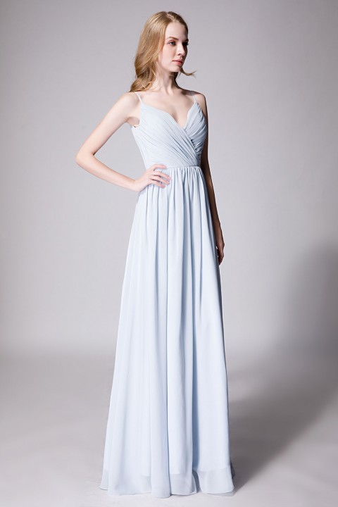 Clearance | Spaghetti Straps Chiffon Bridesmaid Dress Open-back 