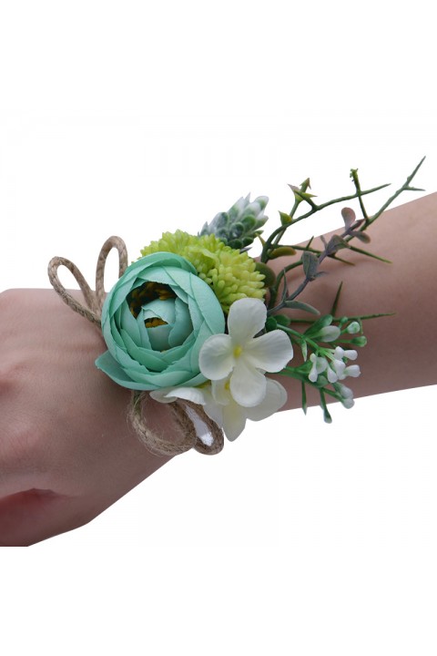 Artificial Flower Greenery Wrist Corsage