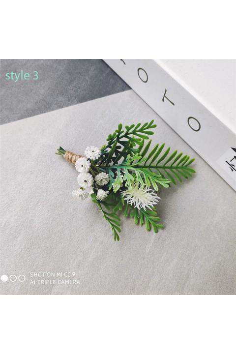 Artificial Leaf Wedding Boutonniere