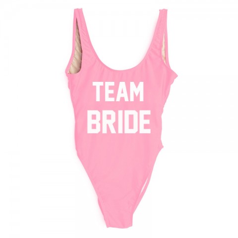 Team Bride Printed Bachelorette Party One Piece Swimsuit