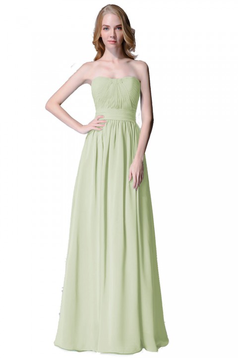 Cute Strapless Sweetheart Chiffon Bridesmaid Dress with Corset Back