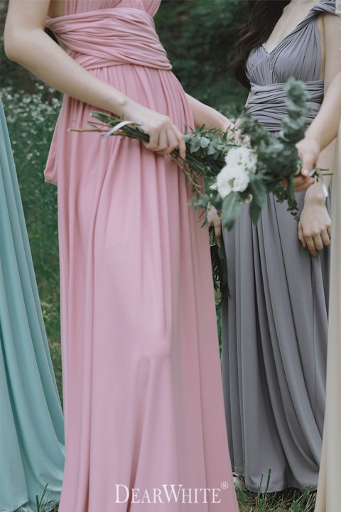 Multi-Wear Convertible Long Bridesmaid Dress