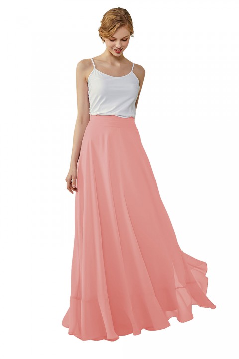 Long Chiffon Bridesmaid Skirt with Slit