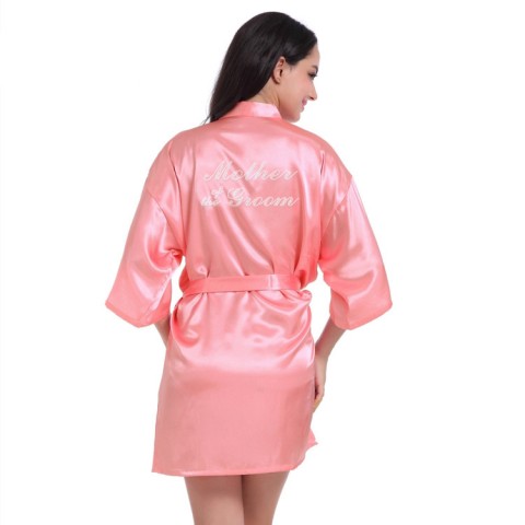 Hot Drilling Tied Waist Silk Mother of the Groom Robe