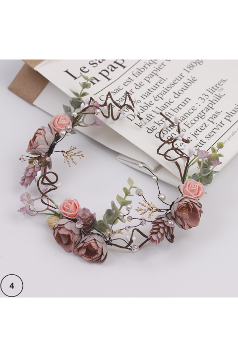 Handmade Cane Wreath Bridal Headpiece Series For Outdoor Wedding