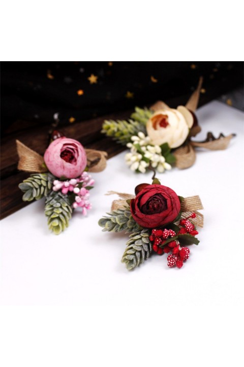 Artificial Flower Wedding Wrist Corsage & Boutonniere