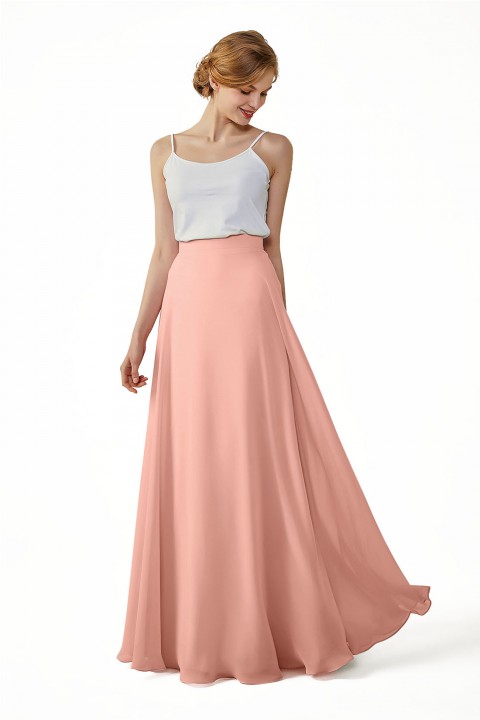 Simple Chiffon Bridesmaid Skirt Long