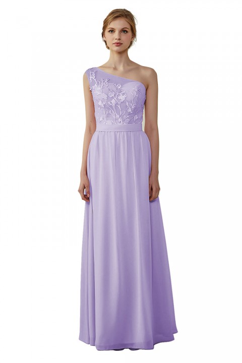 Illusion Sweetheart One Shoulder Lace A-Line Bridesmaid Dress