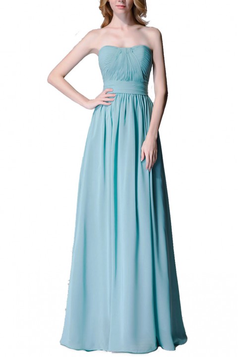 Cute Strapless Sweetheart Chiffon Bridesmaid Dress with Corset Back