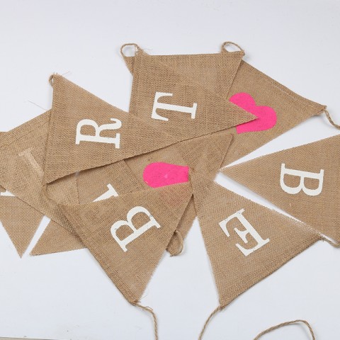 Bride to Be Bachelorette Party Triangle Linen Banner