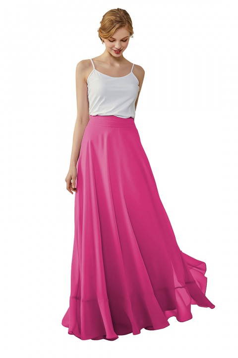 Long Chiffon Bridesmaid Skirt with Slit