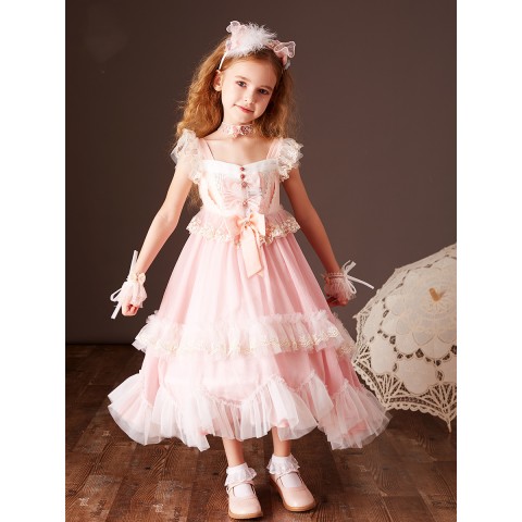 Vintage Lace Bubble Skirt Princess Costume Dresses