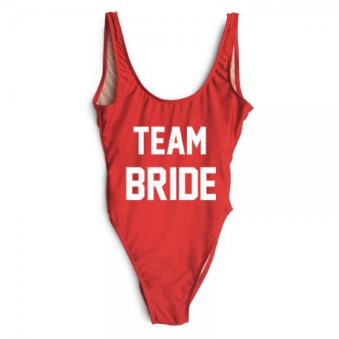 Team Bride Printed Bachelorette Party One Piece Swimsuit