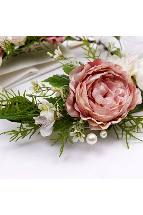 Handmade Green Plant Imitation Bud Wreath Bridal Headpiece Series