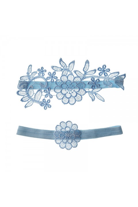 Floral Lace Elastic Bridal Garter Set