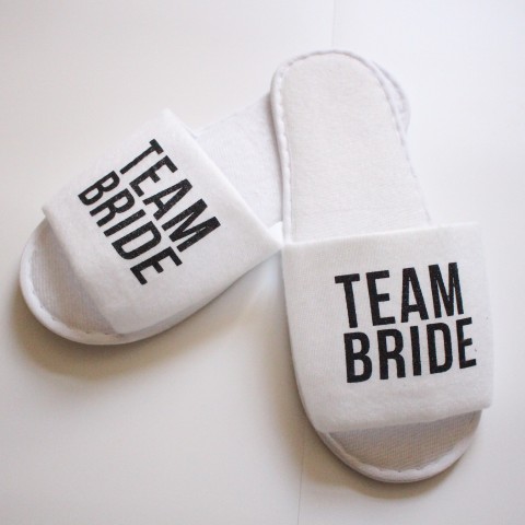 Bride & Team Bride Open Toe Bachelorette Party Slippers