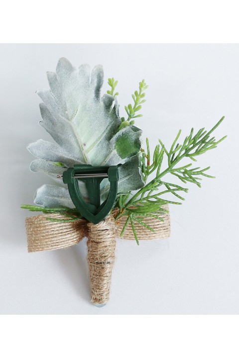 Artificial Greenery Groom Boutonniere