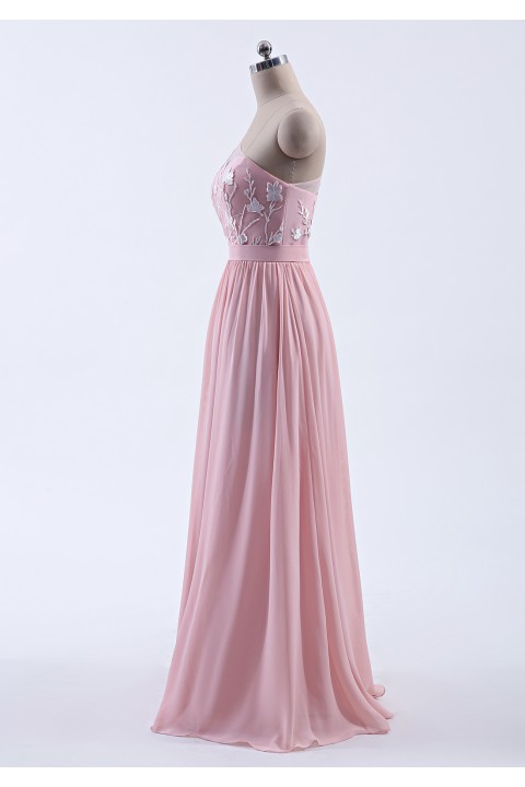 Clearance | Illusion Sweetheart One Shoulder Tulle A-Line Bridesmaid Dress	