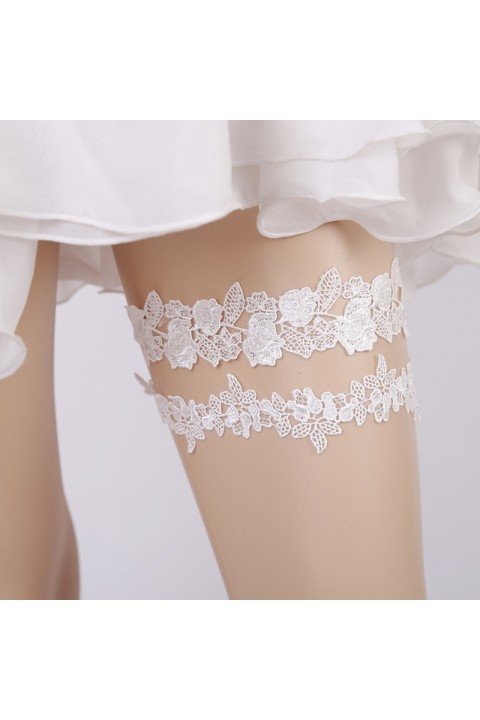 Flora Lace Elastic Bridal Garters