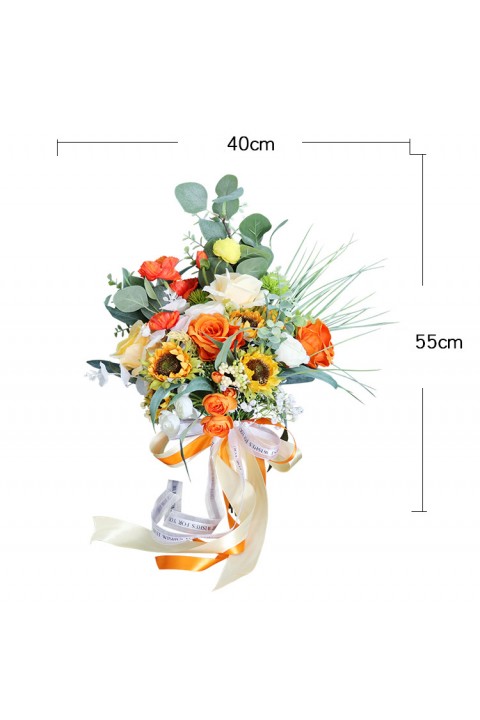 Artificial Silk Mismatched Wedding Flower Bridal Bouquet