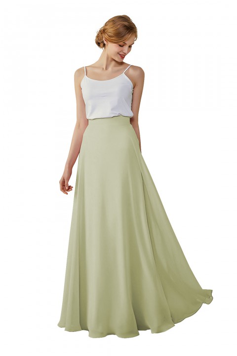 Simple Chiffon Bridesmaid Skirt Long