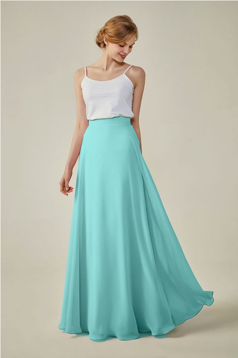 Simple Chiffon Bridesmaid Skirt Long