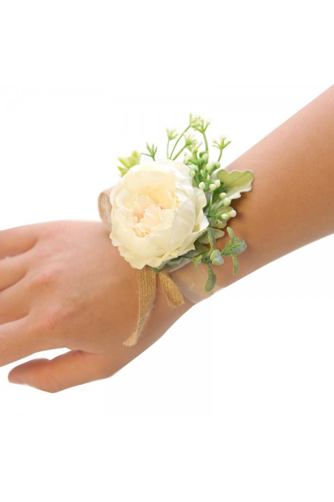 Artificial Flower Greenery Wrist Corsage