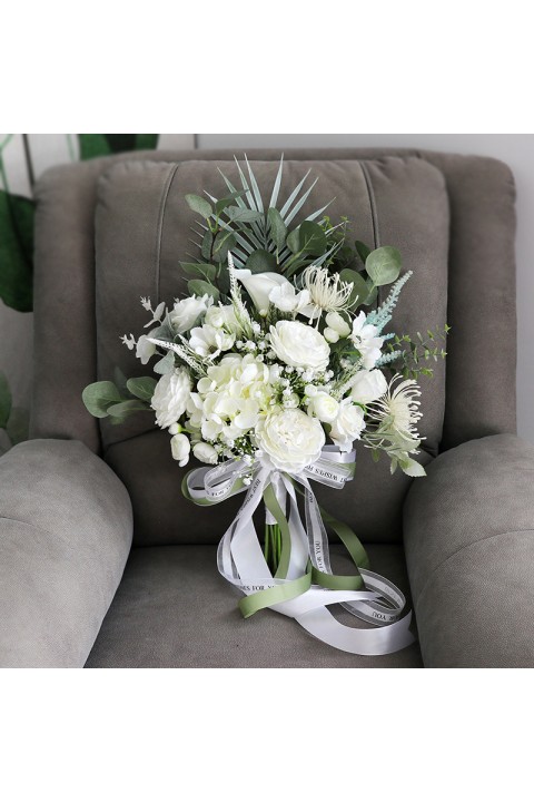 Artificial Flower Eucalyptus Silk Wedding Bouquet