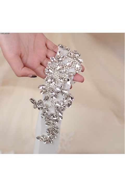 Rhinestone Crystal Ribbon Bridal Sash