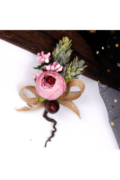 Artificial Flower Wedding Wrist Corsage & Boutonniere