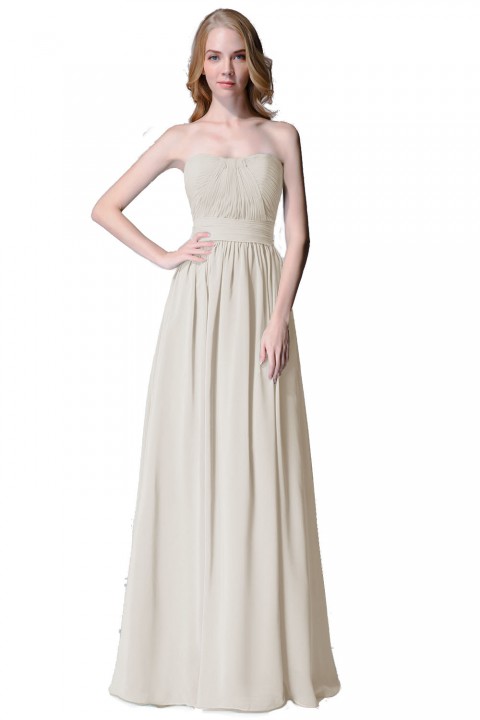 Cute Strapless Sweetheart Chiffon Bridesmaid Dress with Corset Back