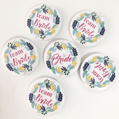 Leaf Printed Bride & Team Bride Bachelorette Party Badge