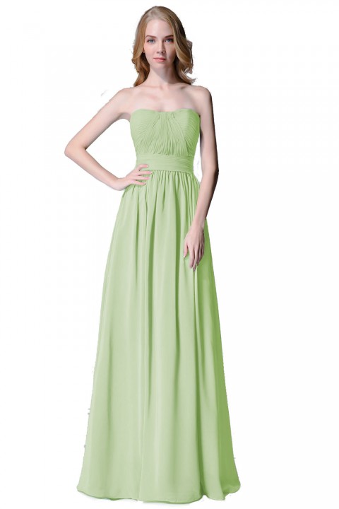 Cute Strapless Sweetheart Chiffon Bridesmaid Dress with Corset Back