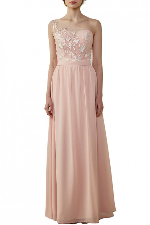 Illusion Sweetheart One Shoulder Lace A-Line Bridesmaid Dress