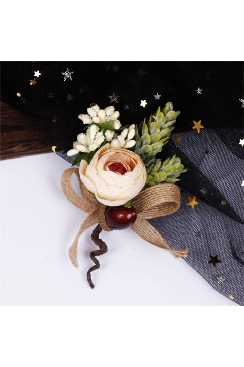 Artificial Flower Wedding Wrist Corsage & Boutonniere