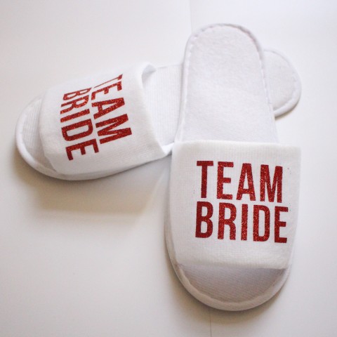 Bride & Team Bride Open Toe Bachelorette Party Slippers