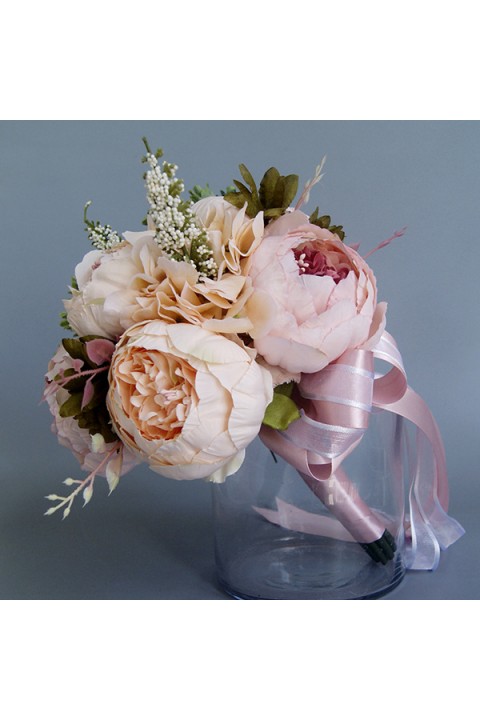 Artificial Silk Flower Greenery Wedding Bouquet