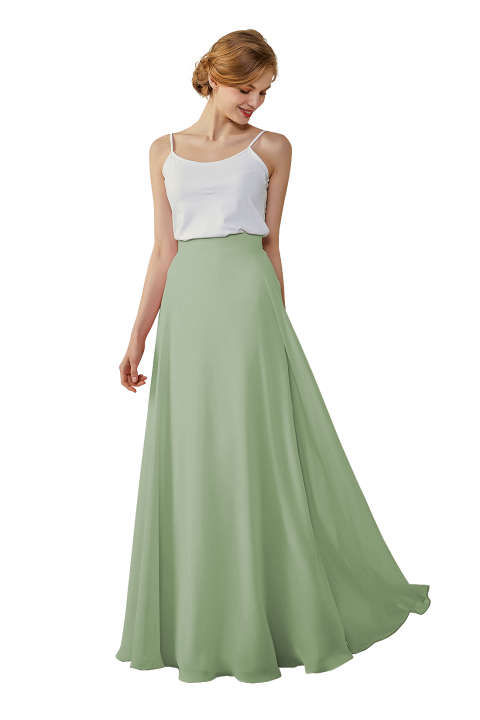 Simple Chiffon Bridesmaid Skirt Long