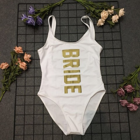 Bride Printed Bachelorette Party One Piece Swimsuit