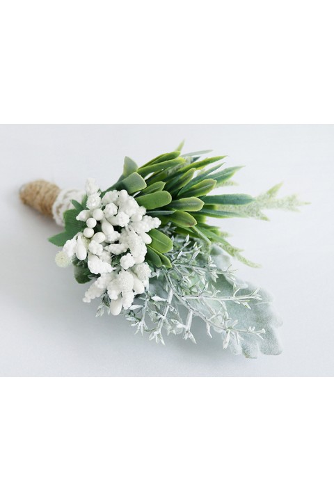 Artificial Greenery Groom Boutonniere