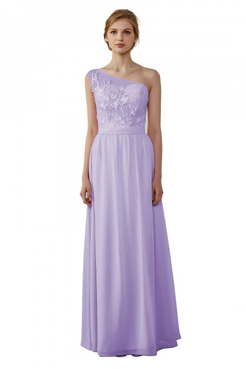 Illusion Sweetheart One Shoulder Lace A-Line Bridesmaid Dress