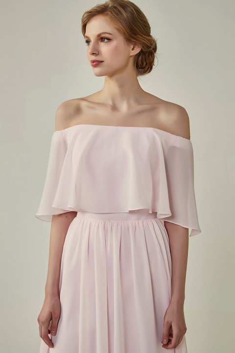 Clearance | Bohemian Style Off Shoulder Chiffon Bridesmaid Dress