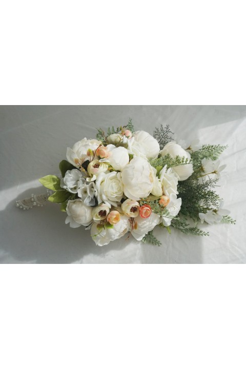 Artificial Silk Flower Leaf Wedding Bouquet