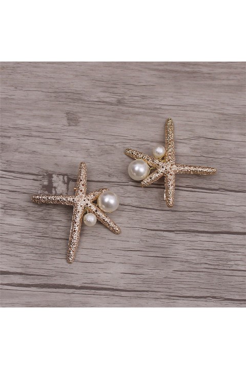 Starfish Shaped Pearl Decor Bridal Hairpins (2 in a set)